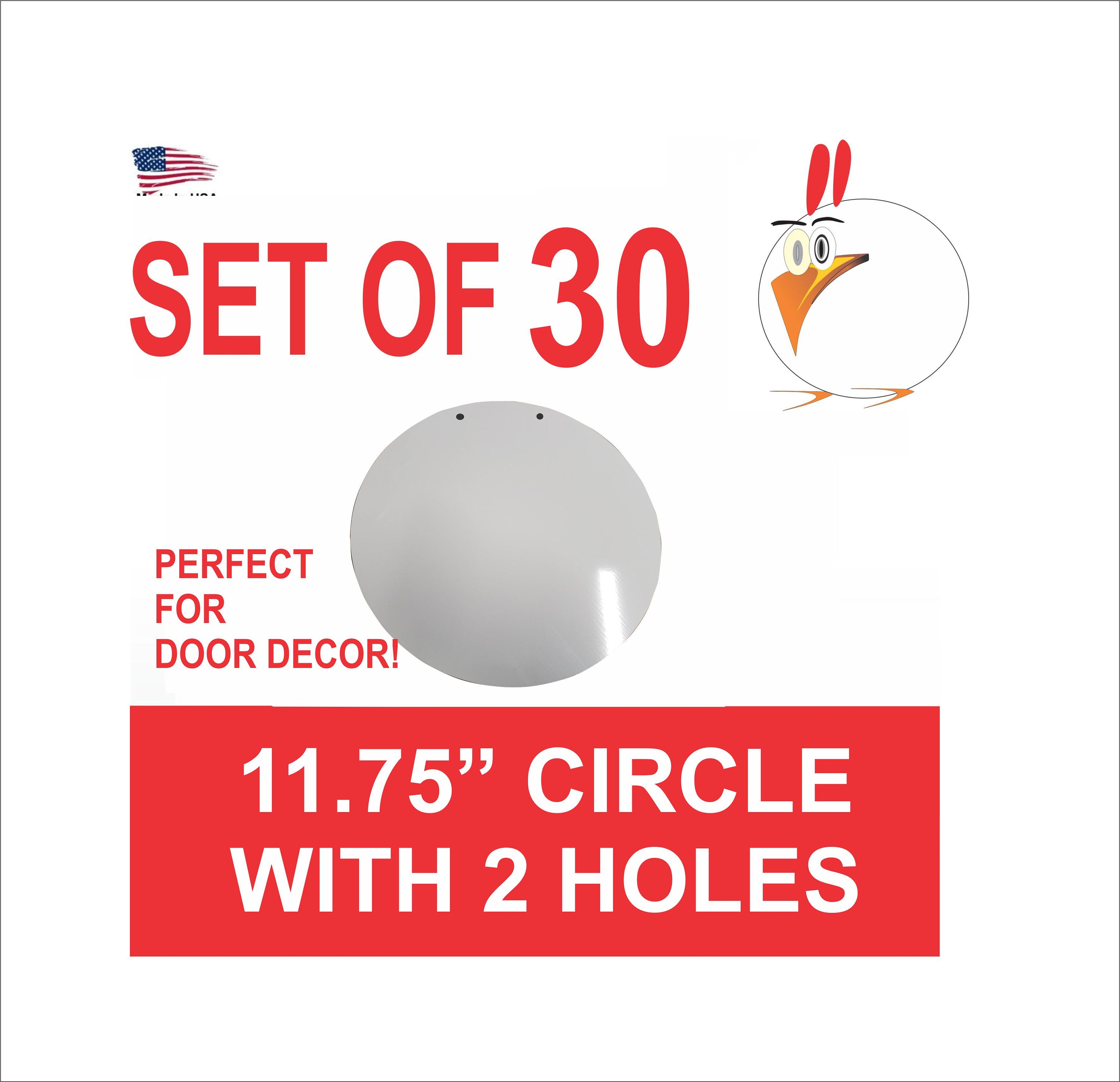 30 pieces, Sublimation, CIRCLE BLANKS, 8 diameter, White, aluminum / dye  sub blanks, rounds, NO Hole
