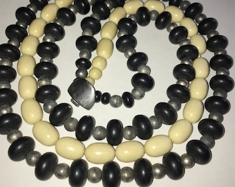 MASSIVE 3 Strand ETHNIC Beaded Statement Necklace. WOW!