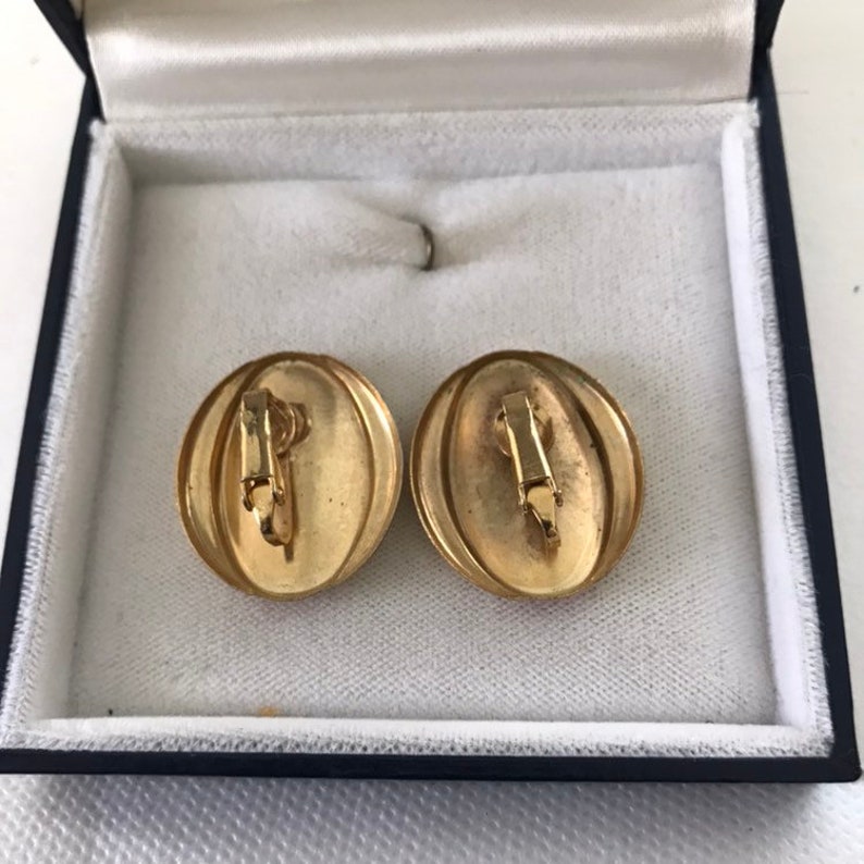 Vintage 70/'s Orange /& Gold Clip ons Earrings