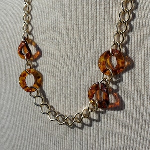 Necklace - Tortoise Shell & Vintage Gold Large Link