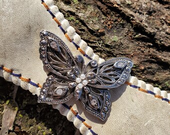 Butterfly Brooch Baseball Bracelet