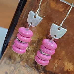 Ohrringe - Rosa Achat Rondelle