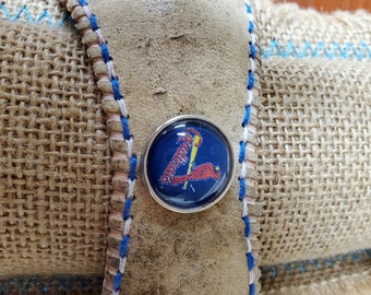 St. Louis Cardinals Royal with Bird on Bat Baseball Bracelet