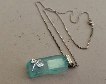 Sea Glass w/Dragonfly Pendant