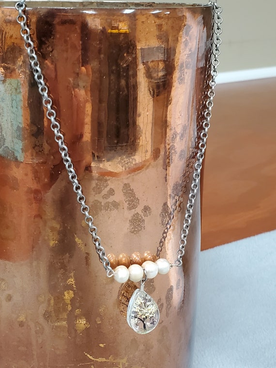 Statement Glass Pearl Necklace