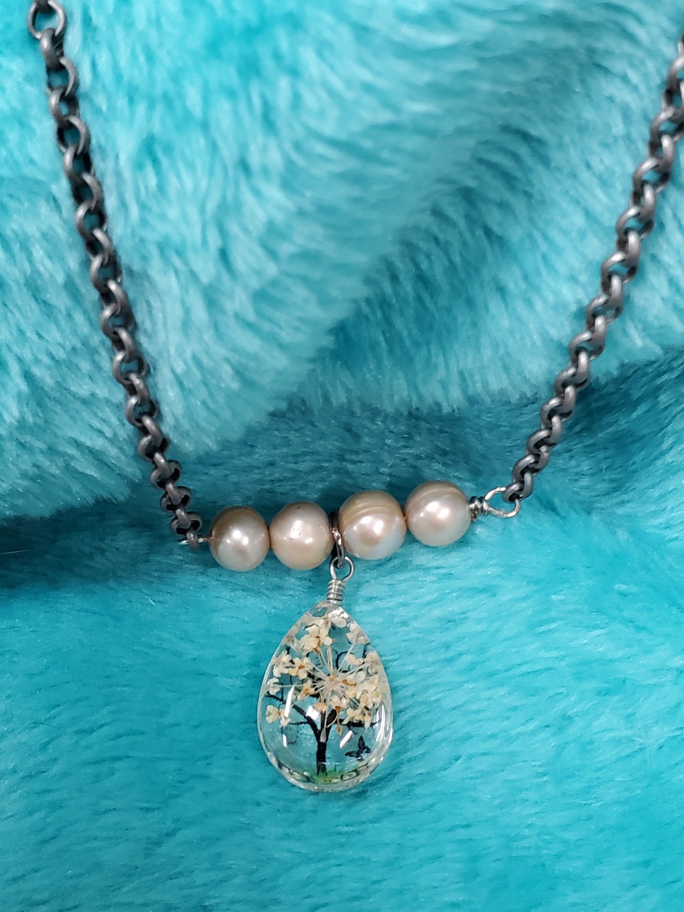 アクセサリー BECOME TREE Glass-Pearl Necklace Glass Tree Pendant With Pearls Necklace - Etsy