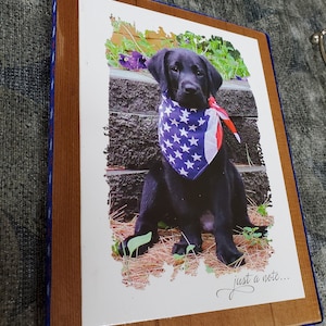 Dog in Bandana Wood Picture