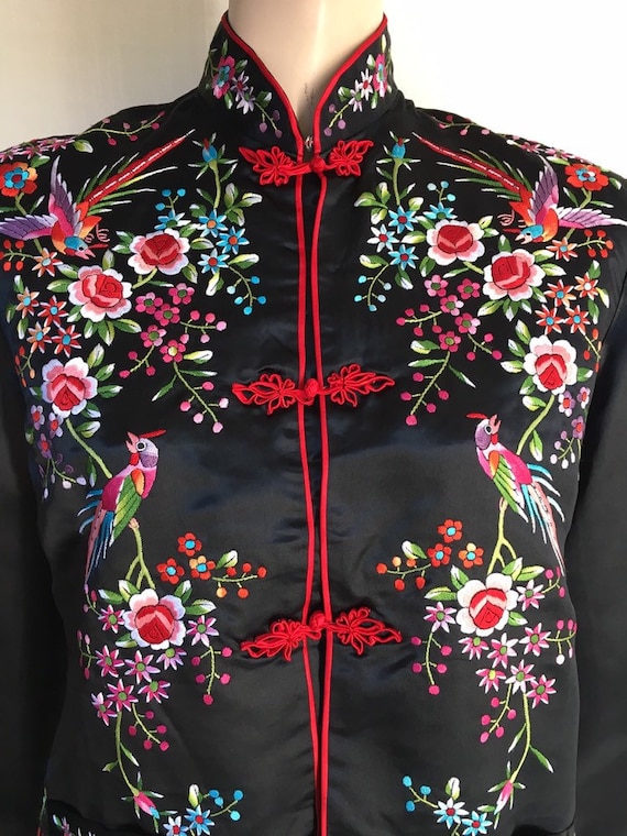 VTG 1950's Beautiful Silk Embroidered Chinese Top