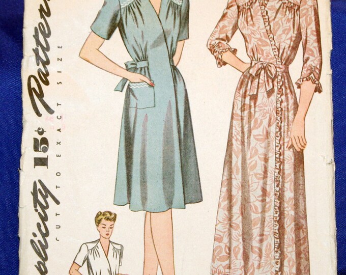 Vintage 1940s Simplicity 4886 Maternity Housecoat and House Etsy