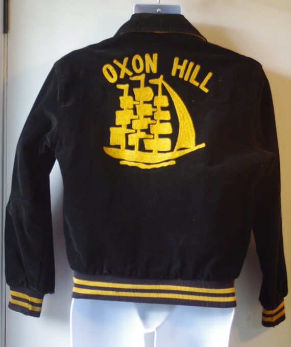 Vintage 1960s Corduroy Mens Varsity Jacket - Mediu