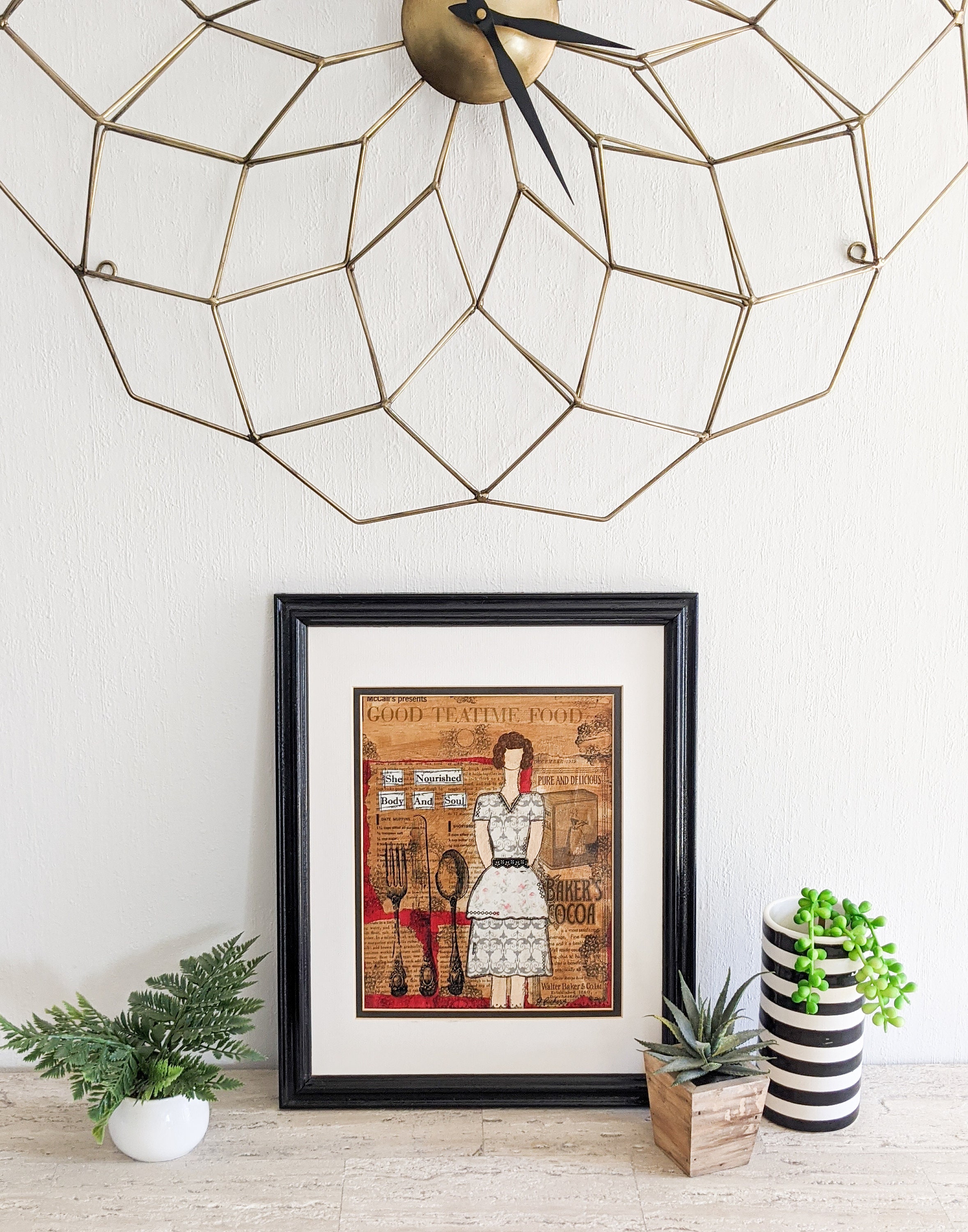 Mom Baking Wall Art Kitchen Decor Framed Mixed Media Vintage Etsy