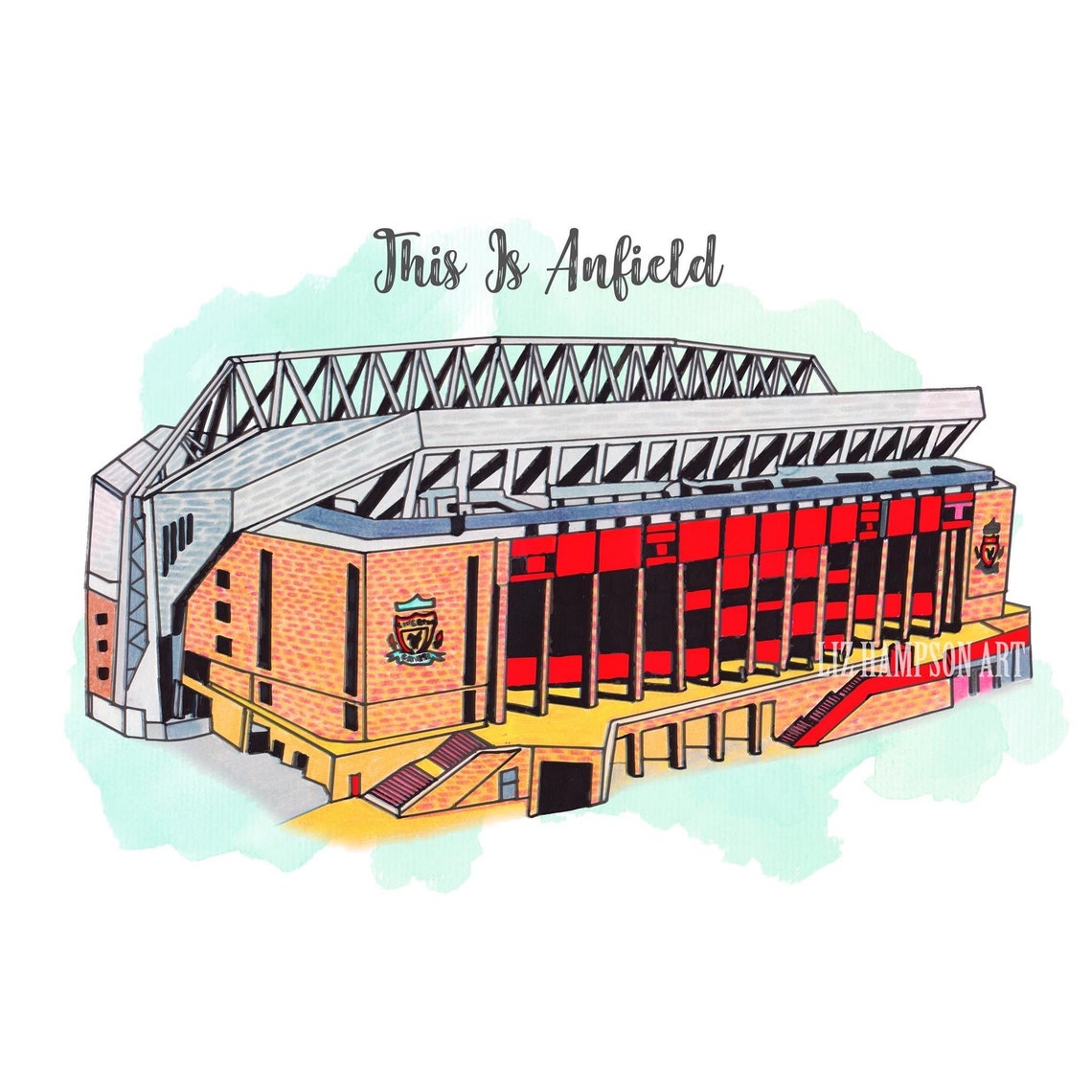 Liverpool Anfield Stadium A4 art print Etsy