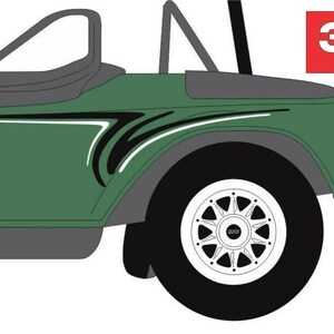 Flipside 2 color golf cart decal 3m graphic sticker ez go club car yamaha hdk.
