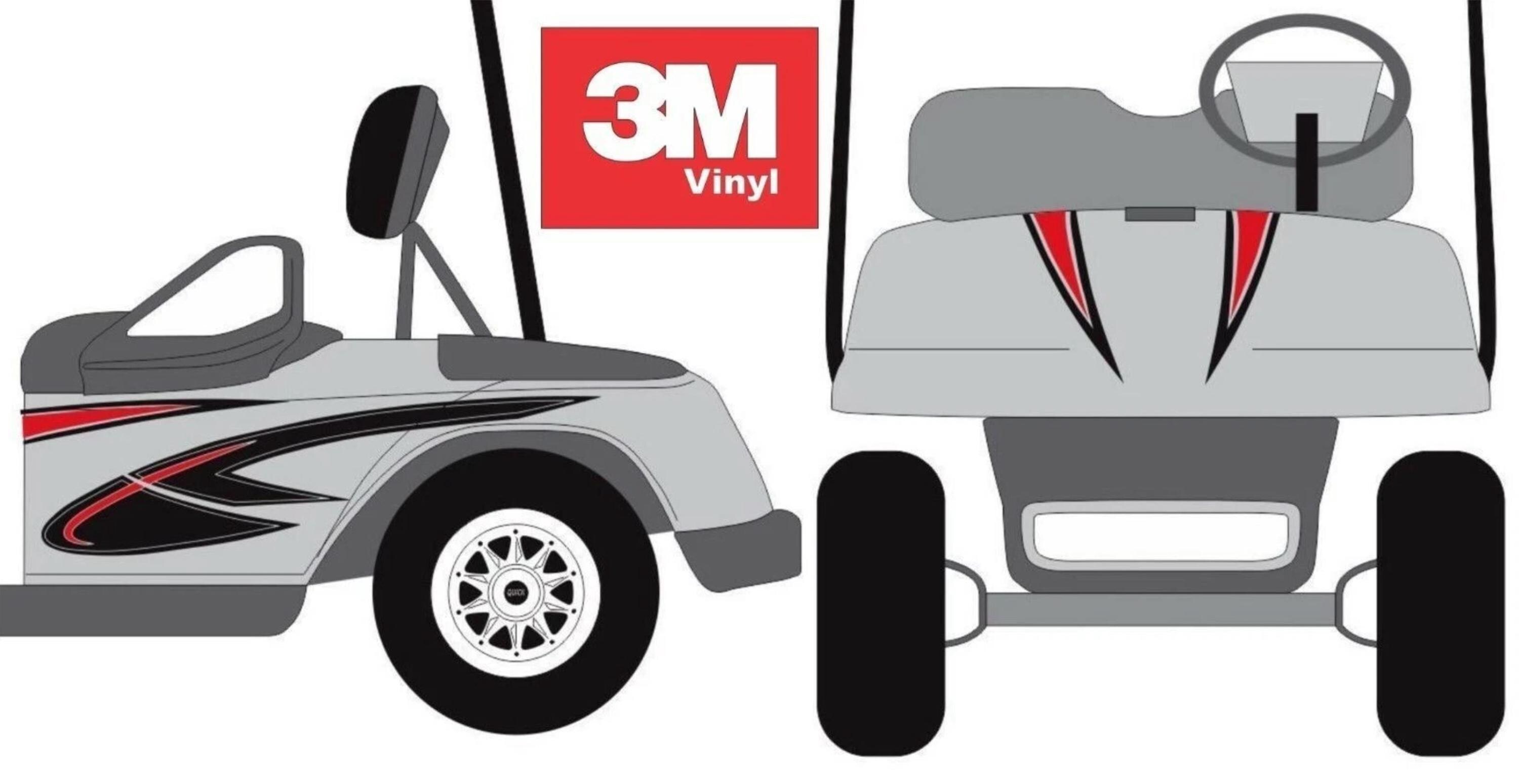 Voltage 2 Color Golf Cart Decal 3m Graphic Sticker Ez Go Club Car ...