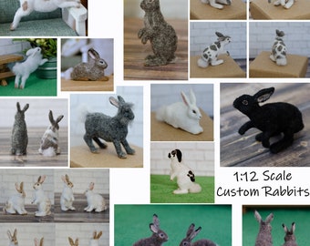 Custom miniature rabbits 1:12 scale