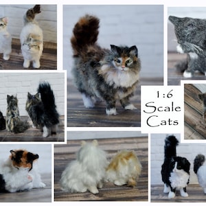 1:6 scale Custom miniature long or short haired cats