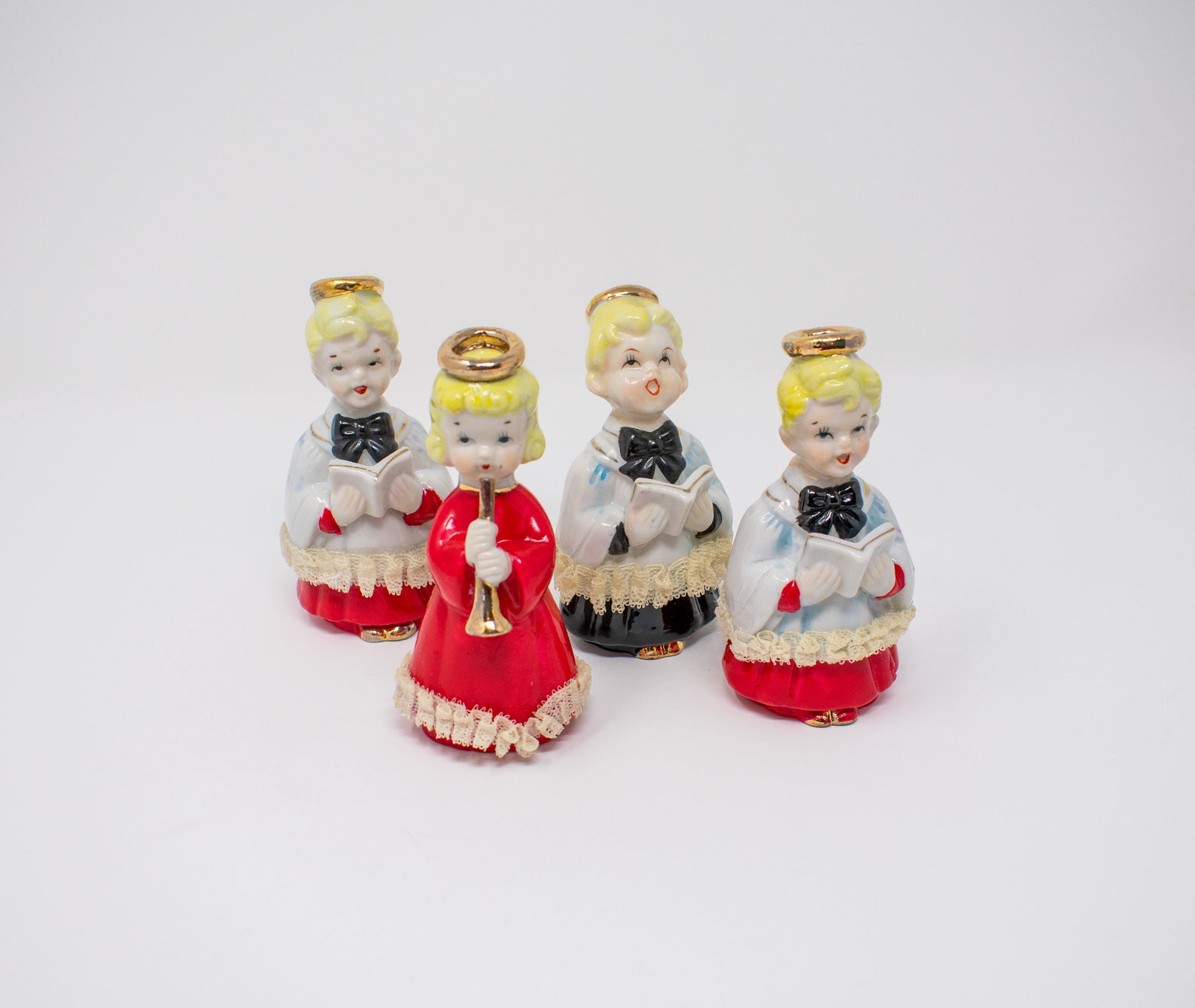 Vintage Porcelain Christmas Choir Figurines the Heavenly Etsy