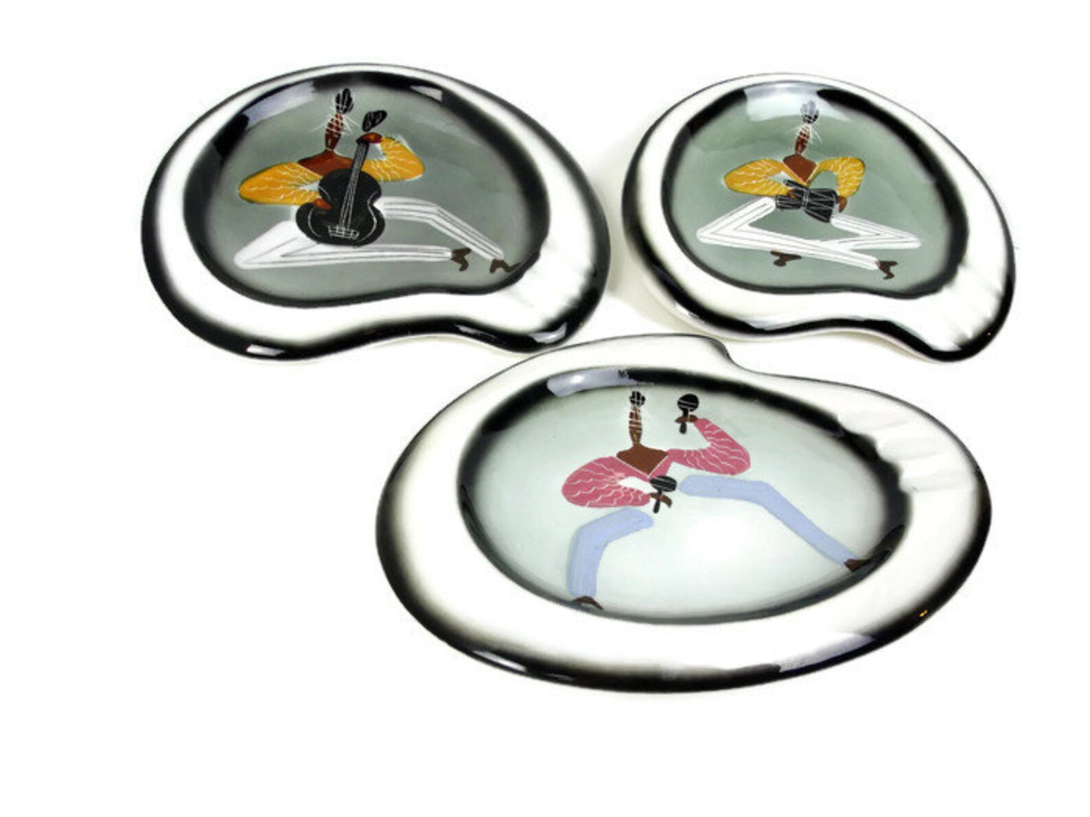 Original Arnart Creations Japan Ashtrays Music Scene Signed & Etsy