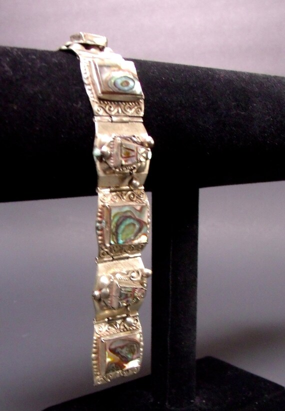 Vintage Mexican Silver Bracelet - image 2