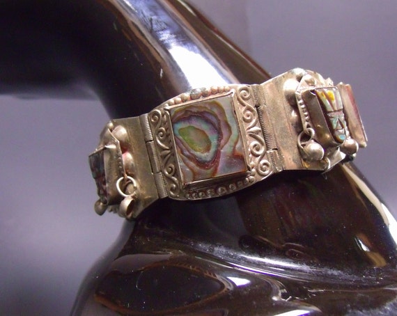 Vintage Mexican Silver Bracelet - image 1