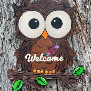 Owl door hanger, door sign, fall door hanger, nursery door hanger, door sign