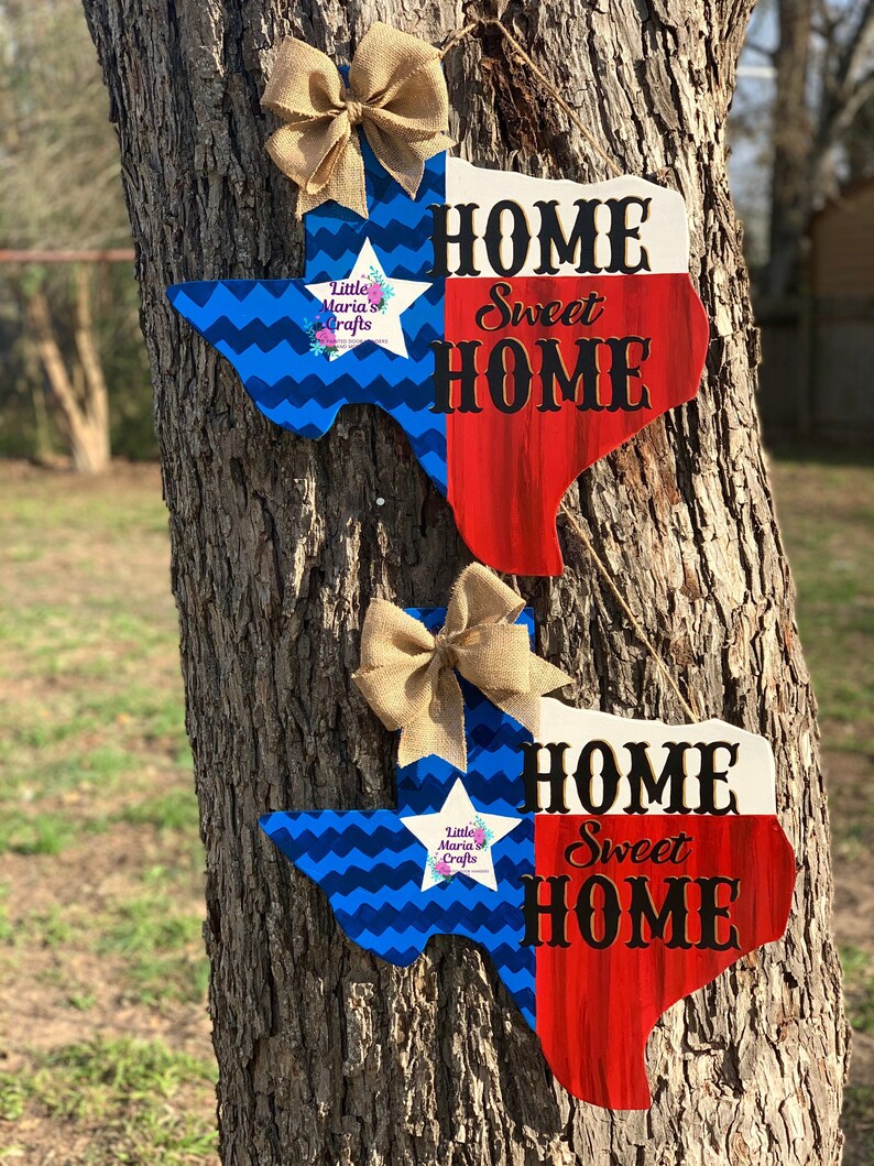 Texas Flag Door Hangertexas Door Hanger Texas Door Etsy
