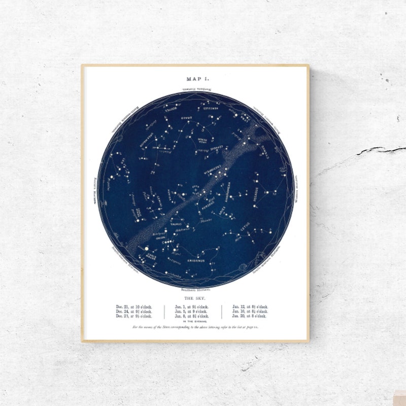 Antique Star Chart Etsy