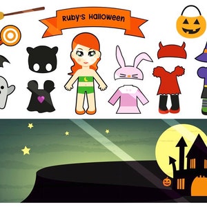 Halloween Paper Doll Printable PDF - Personal Use
