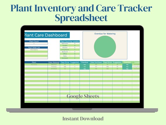 Plant Care Tracker: Google Sheets Spreadsheet (digital Download) - Etsy