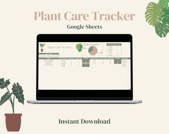 Plant Care Tracker Houseplant Watering Spreadsheet Digital Plant Care Schedule for Google Sheets