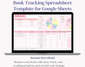 Book Tracker Book Inventory Spreadsheet Digital Reading Tracker for Google Sheets