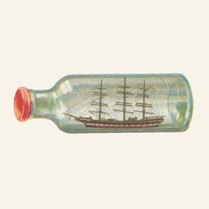 MINI MODÈLE BATEAU Voilier En Bouteille Cuve Verre 6,5x3,5cm Moc EUR 33