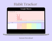 Habit Tracker Book Spreadsheet Digital ADHD Task Tracker for Google Sheets