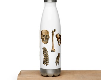 Skeleton Vintage Graphic Stainless Steel Water Bottle