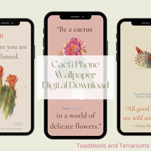 Boho Vintage Cacti Wallpaper Digitaler Download