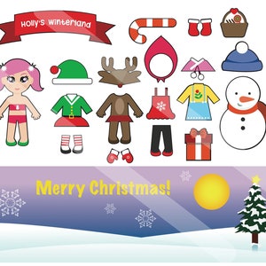 Christmas Paper Doll Printable PDF - Personal Use