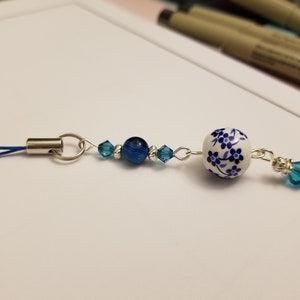 Blue Bead Phone Charm