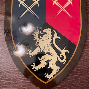 Family Crest Coat of Arms Family History Genealogy, Hanger Lion Rampant Crossed Swords