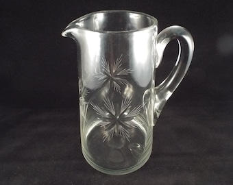 Senca Pitcher 8.5", Vintage glassware, depression Era, Studio Glass