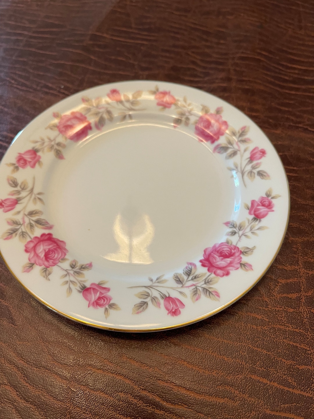 NIPPON TOKI KAISHA RC 壁掛け飾り皿　大皿　1956年〜不明 RC Nippon Toki Kaisha White With Pink Flower Gold Trim - Excellent