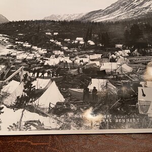 Antique Yukon Klondike Gold Rush Black and White Photo Shoreline at ...