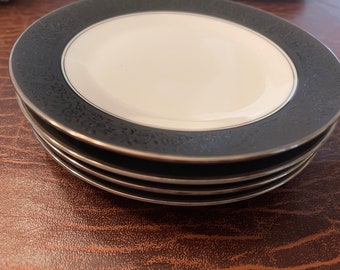 Noritake China  Hand Painted in Japan - 6 Side Plates   Dinner ware,  MIRANO Black Back Stamp Replacement Plates
