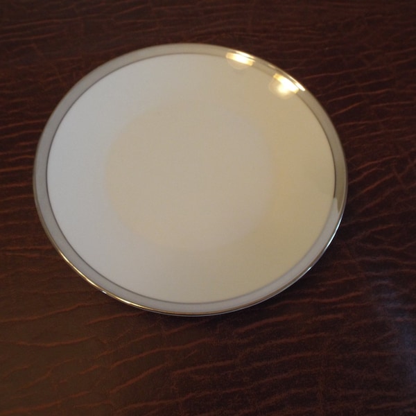 Rosenthal Studio Linie Germay White with silver tone trim salad plate 7.7inches, Vintage Serving, Replacement plates Gift under 5