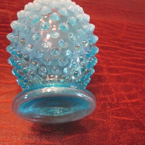 Butelka na perfumy Fenton Blue Hobnail Fenton Blue Opalscent NIEoryginalny korek, era depresji, tęczowy,