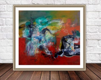 Abstract Painting, Canvas Art, Colorful Wall Art Oil Painting, Abstract Art, Abstract Canvas Art, Watershed Moment By Constantin Galceava