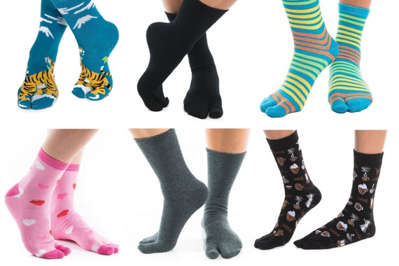 6 Pairs Split Toe Flip Flop Tabi Socks V-toe Fun Cafe - Etsy