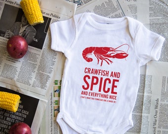 CUSTOMIZABLE Louisiana Baby Boy or Girl Cajun Crawfish Infant Bodysuit