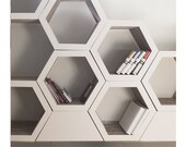Honeycomb bookcase. Set Of 3. White. Grey. Recyclable Cardboard Bookcase.