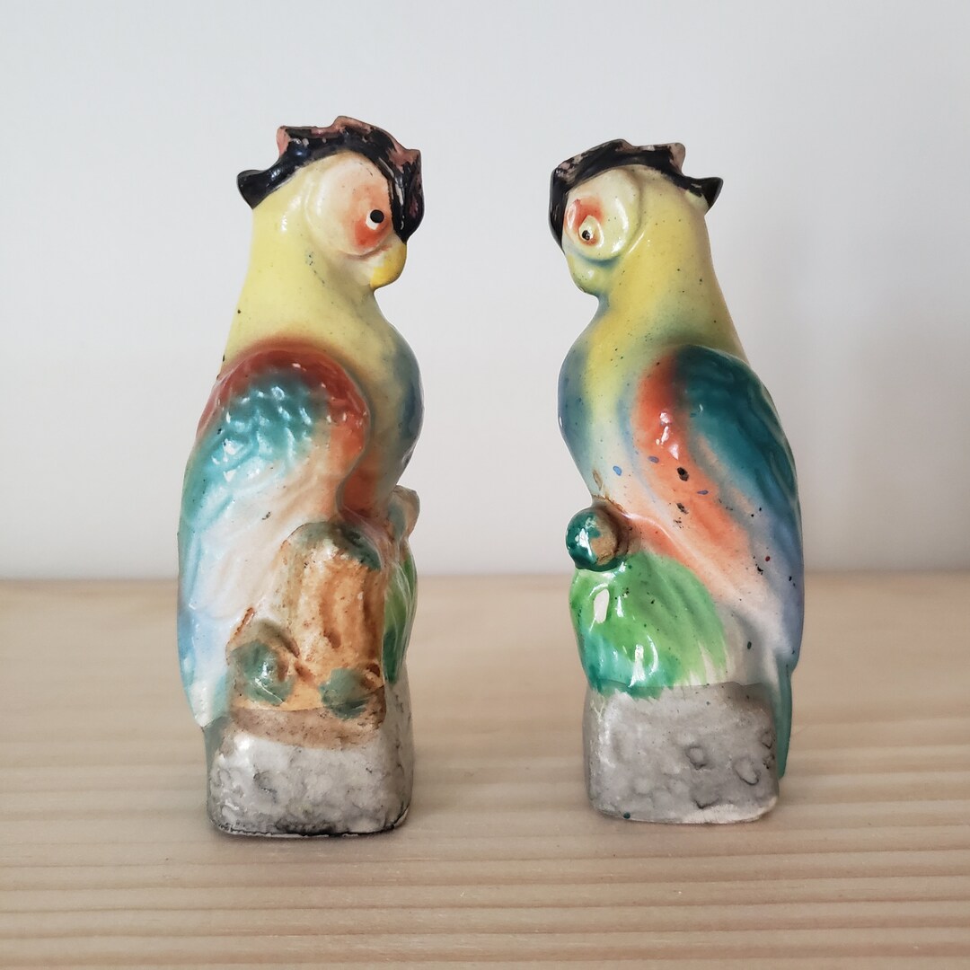 Vintage Parrot Salt and Pepper Shakers Made in Japan Parrot Etsy