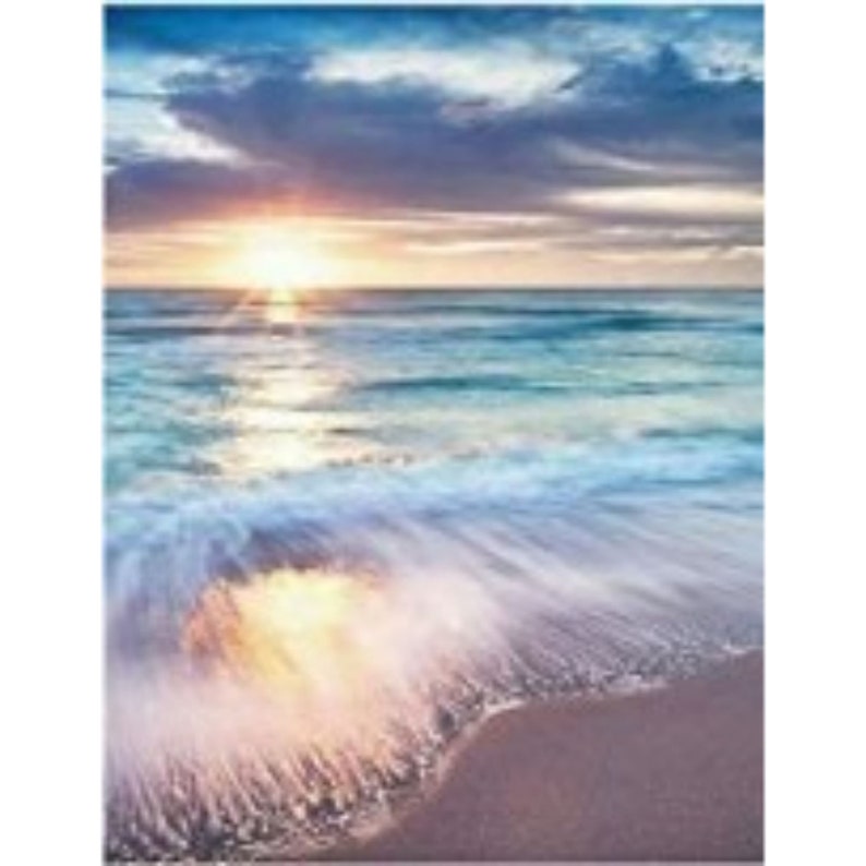 Diamond Painting Kit Beach Ocean Sunset 40X30cm Full Round DIY Etsy